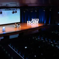 Image of ESCAIDE 2023 main auditorium and audience