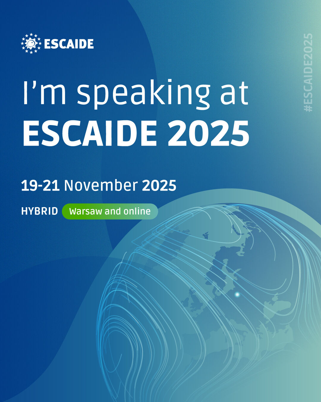 I am speaking at ESCAIDE 2025 - vertical card